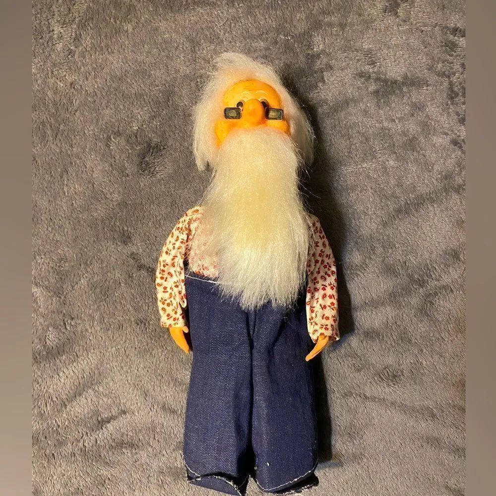 Vintage 13 in grandpa farmer doll
